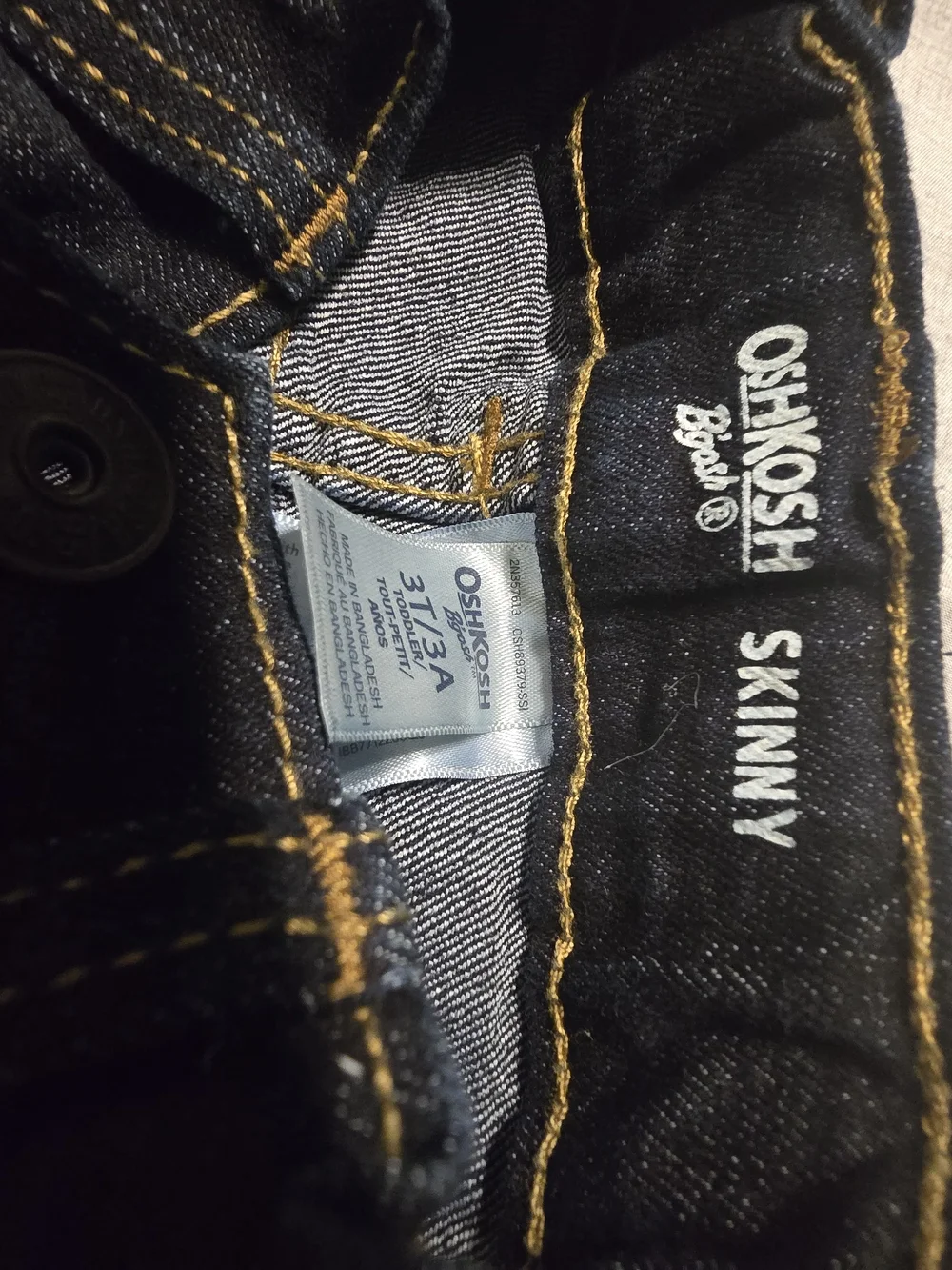 OshKosh B'gosh Black Skinny Jeans with Contrast Stitching